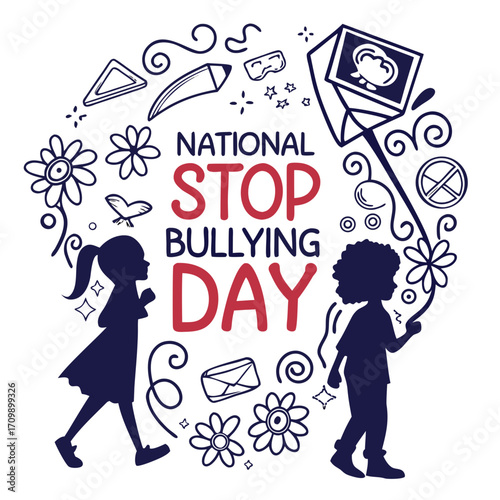 NATIONAL STOP BULLYING DAY vector illustration