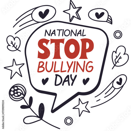 NATIONAL STOP BULLYING DAY vector illustration