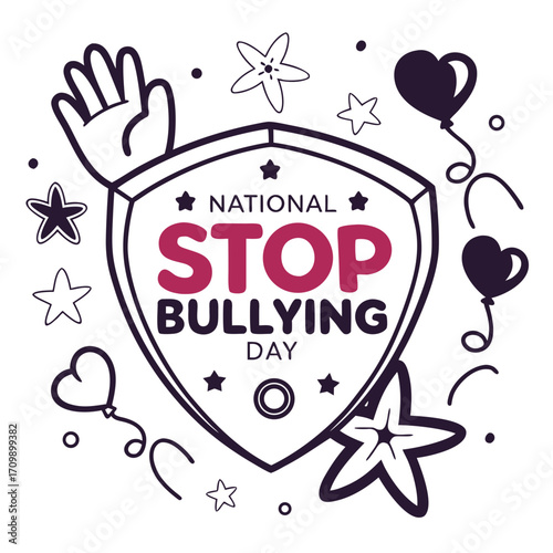 NATIONAL STOP BULLYING DAY vector illustration
