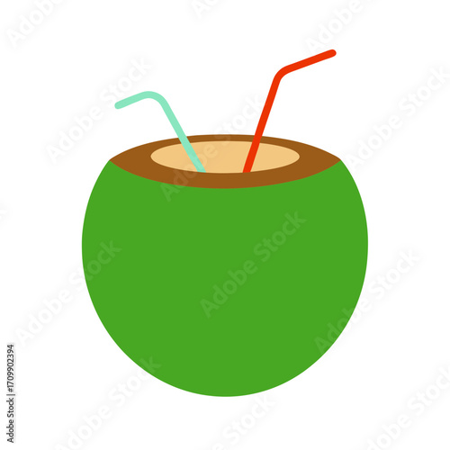 green cocktail with straw