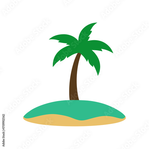 tropical island with palm trees