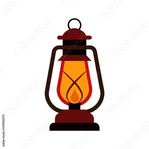 vintage oil lamp vector art
