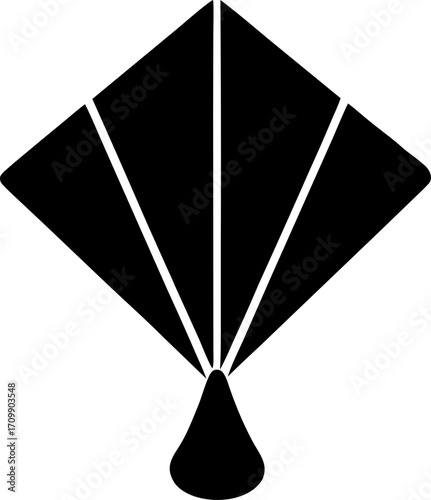 Kite Silhouette Vector | Flying Kite Clipart | Outdoor Sky Sport Illustration