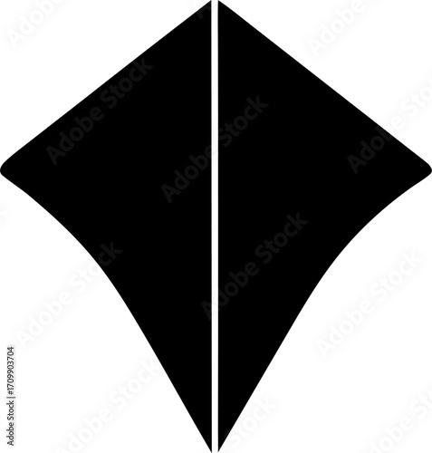 Kite Silhouette Vector | Flying Kite Clipart | Outdoor Sky Sport Illustration