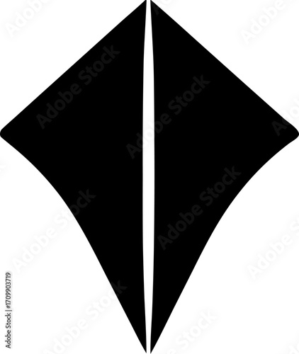 Kite Silhouette Vector | Flying Kite Clipart | Outdoor Sky Sport Illustration