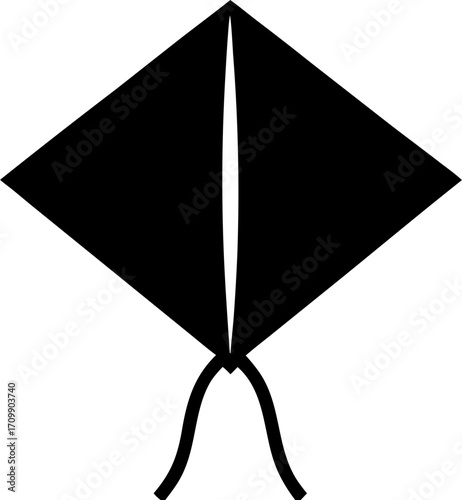 Kite Silhouette Vector | Flying Kite Clipart | Outdoor Sky Sport Illustration