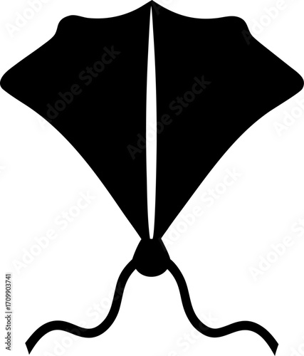 Kite Silhouette Vector | Flying Kite Clipart | Outdoor Sky Sport Illustration