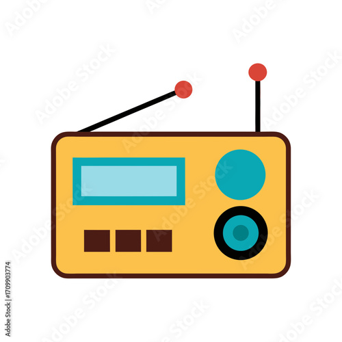 retro small radio player icon