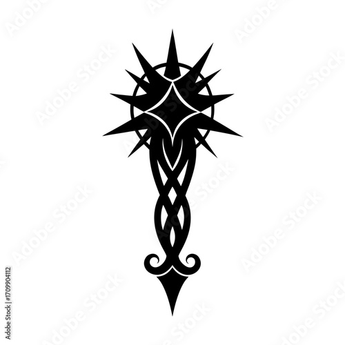 vector illustration of gothic forearm tattoo twisted gothic tribal tattoo design