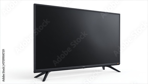 Flat-screen TV, black,  angled view