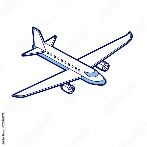 Passenger airplane isolated
