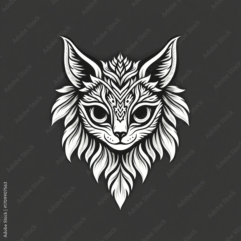 Obraz premium Abstract Cat Logo Illustration