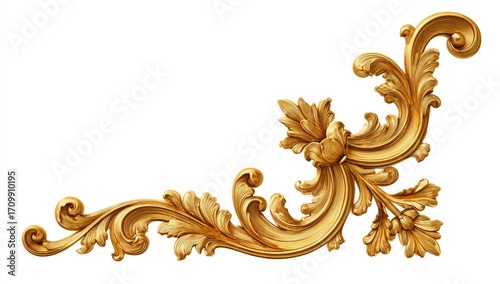 Ornate gold corner decorative element