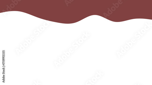 Smooth, wavy brown liquid edge on a clean white background. Versatile abstract design for food, beverage, branding, or text overlays.