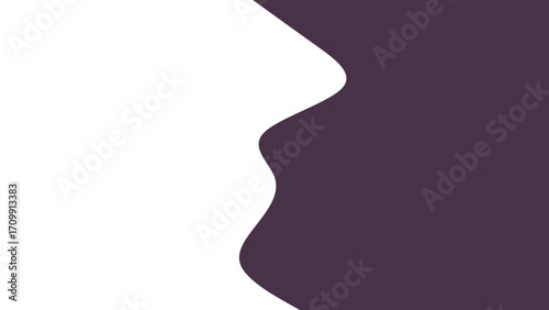 Clean graphic background with a flowing white wavy shape contrasting against a deep purple field, perfect for modern design and copy space.
