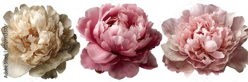 Three Peonies in Pastel Tones