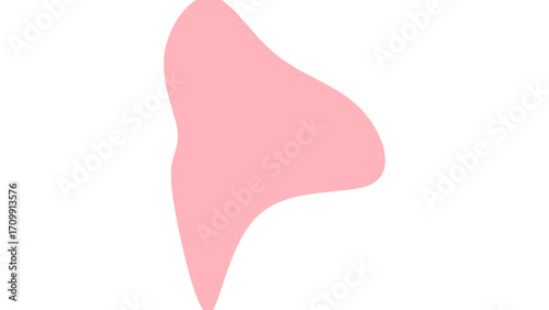 Modern abstract pink organic shape on a clean white background. Versatile graphic element for design, branding, marketing, and digital projects.