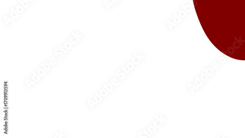 Minimalist graphic design featuring a clean white background with a vibrant dark red quarter circle in the upper right corner, ideal for modern branding and presentations.