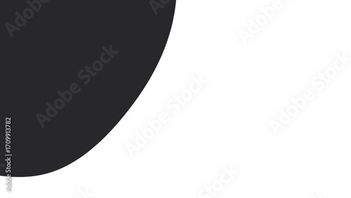 Minimalist design featuring a smooth, dark grey curved shape on a pristine white background, offering versatile copy space for branding or abstract concepts.