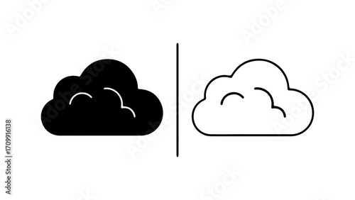 Cloud Icon in Black and White.