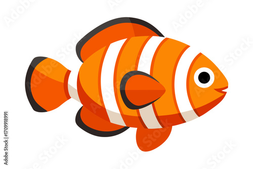 vector illustration of an orange fish