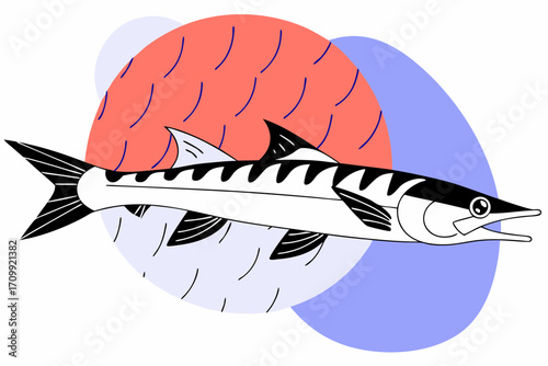 fish on a blue background