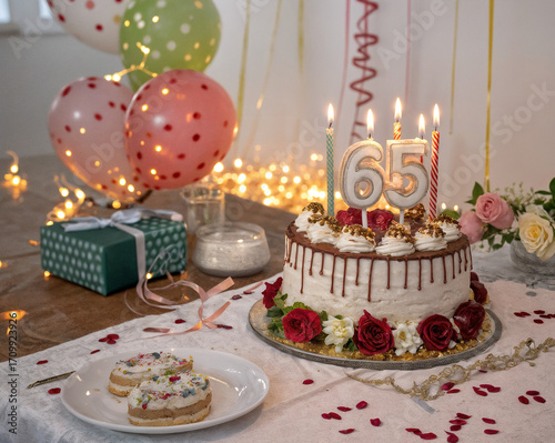 birthday cake with candles