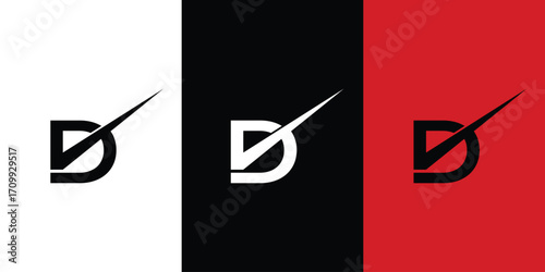Modern and simple letter D initials logo design
