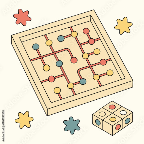 Red medicine box design featuring a tic-tac-toe game as a 3D icon vector illustration