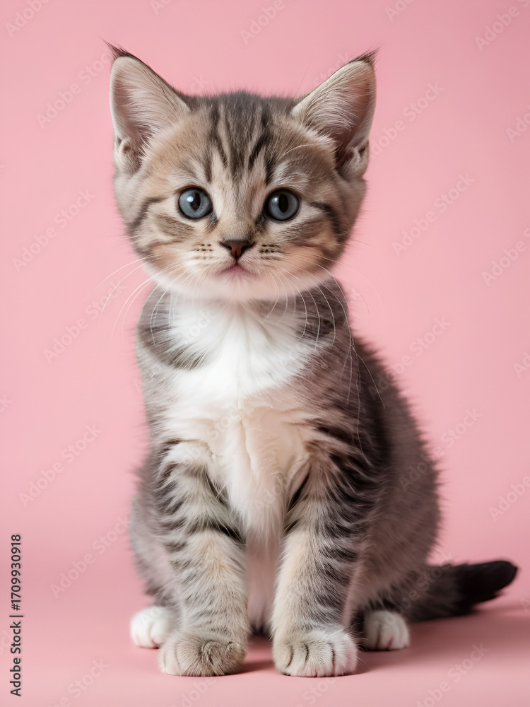 Obraz premium british kitten on color isolated background