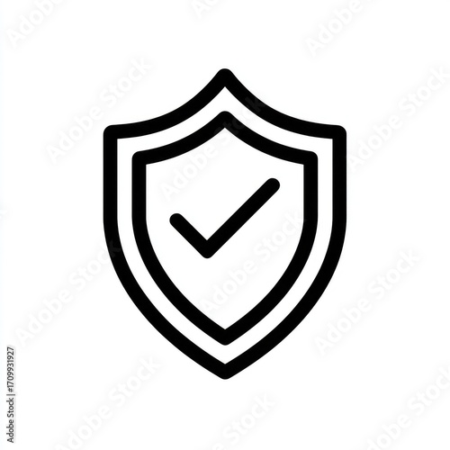 Free Download Black outline shield with checkmark - GFXLoad
