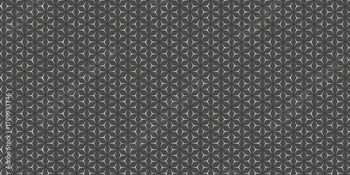 seamless geometric cubical 3D graphic design pattern. Dark Minimalist 3D Lit Transparent Cubes Grid Pattern. Cube seamless background. Vector illustration. Vector seamless geometric hexagon pattern.