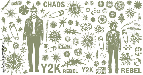 monochrome vector rockstar coconut palm tree wave ocean board surf summer in mezzotint photocopy effect, for grunge punk y2k collage design. elements. brutalist vintage illustration music poster. 