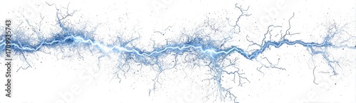 Light blue lightning bolts, streaking across a white background