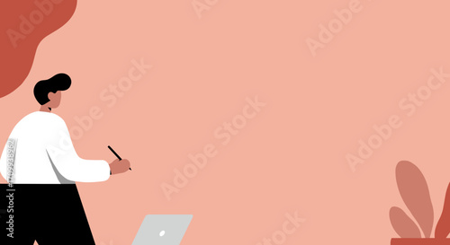 Young woman comfortably working on a laptop in an armchair. Ideal for remote work, online learning, or digital lifestyle concepts.