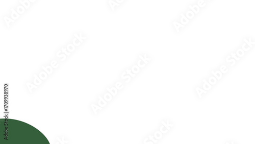 Minimalist dark green quarter circle on a crisp white background. Clean, simple, and modern abstract design element for graphic resources or presentation backdrops.