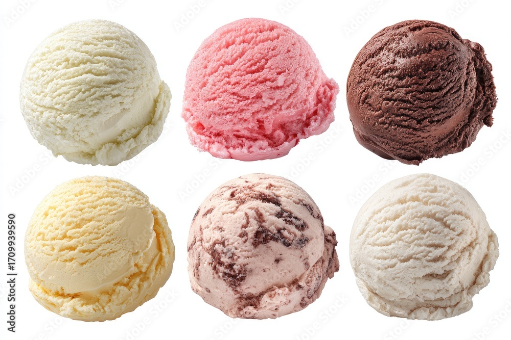 Fototapeta premium Assorted ice cream scoops