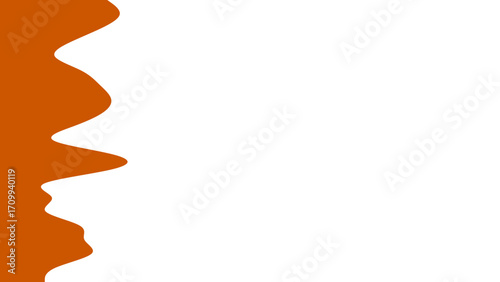 Abstract orange wavy shape creating a dynamic, fluid border on a clean white background, perfect for modern graphic design, branding, and presentations.