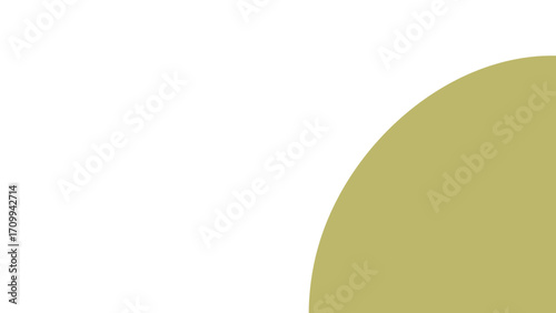 Abstract design featuring a smooth olive green quarter circle on a crisp white background. Perfect for minimalist branding, web headers, or marketing materials.