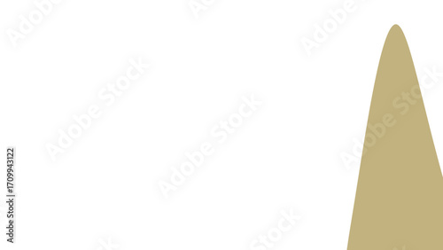 Elegant abstract golden beige curve on a clean white background, ideal for design, presentation, or product display. Offers ample copy space.