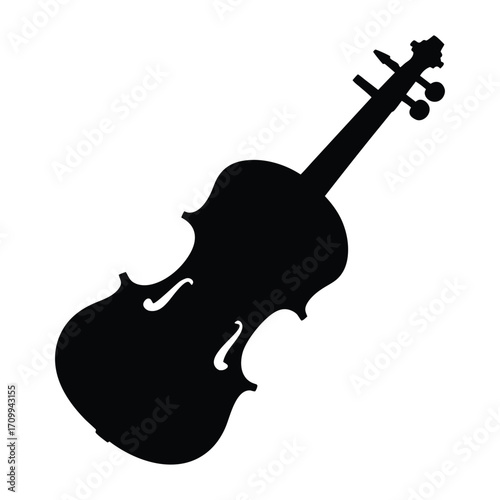 Isolated black silhouette of a violin musical instrument vector illustration for music lovers