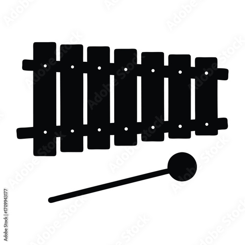 Xylophone musical instrument percussion instrument music education kids toy vector graphic clip art
