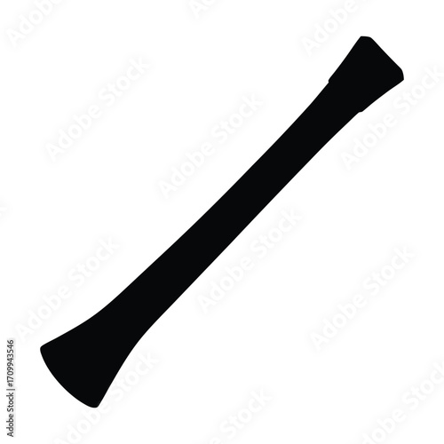 Black and white image of a muddler cocktail bar tool for mixing drinks and cocktails design element