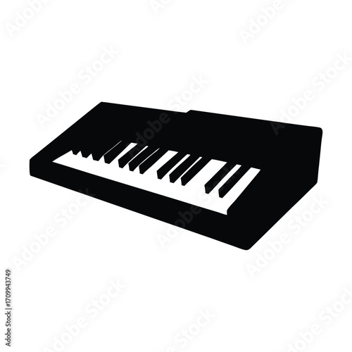 Find the best keyboard piano instrument for music production and sound design black and white art