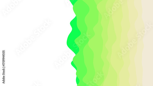 Abstract wavy gradient background transitioning from vibrant green to soft yellow, with ample white copy space for modern design, web, or presentation use.