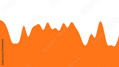 Dynamic abstract orange shape with a fluid, wavy upper edge against a clean white background. Ideal for modern design, backgrounds, or graphic elements.