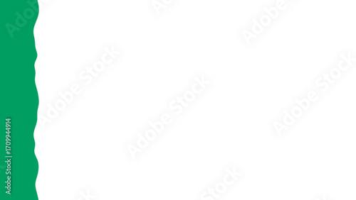 Vibrant green wavy border on a clean white background. Perfect for modern design, presentation templates, text overlay, or as an abstract graphic element.