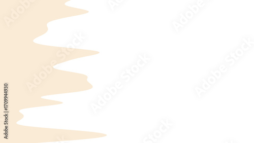 Minimalist abstract wavy beige shape on a clean white background, ideal for modern design, branding, and conceptual projects.