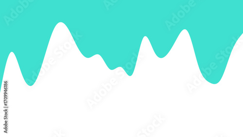 Vibrant teal liquid or paint dripping down a clean white background, creating a playful, wavy border. Ideal for fresh designs and sweet concepts.