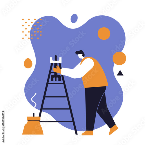 Person working remotely on laptop in a modern, comfortable indoor setting with a plant. Ideal for business, freelance, or lifestyle concepts.